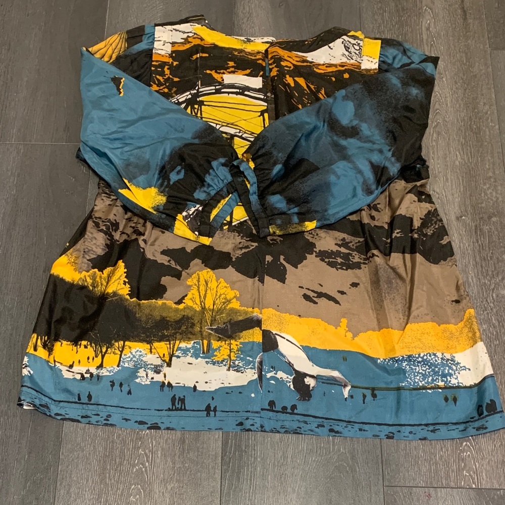 See By Chloe Black and Orange Patterned Top - Picture 3 of 12